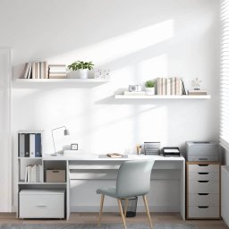 vidaXL Wandschappen zwevend 2 st 120x23,5x3,8 cm MDF hoogglans wit
