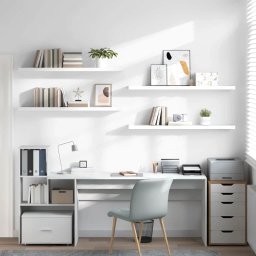 vidaXL Wandschappen zwevend 4 st 120x23,5x3,8 cm MDF hoogglans wit