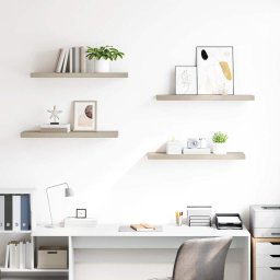vidaXL Wandschappen zwevend 4 st 80x23,5x3,8 cm MDF eikenkleurig