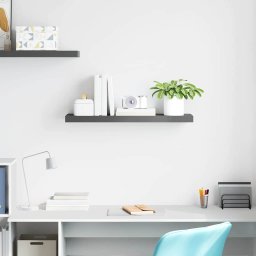 vidaXL Wandschap zwevend 80x23,5x3,8 cm MDF hoogglans grijs