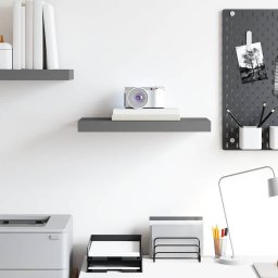vidaXL Wandschap zwevend 50x23x3,8 cm MDF hoogglans grijs