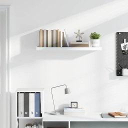 vidaXL Wandschap zwevend 90x23,5x3,8 cm MDF hoogglans wit