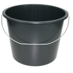 Emmer 12 L met stalen hengsel zwart (set van 2)