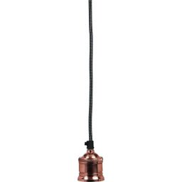 Pomax One - Hanglamp - 1L - Ø7,5x150 cm - metaal/stof - E27/40W - blinkend koper