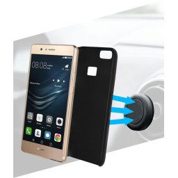 Azuri magnetische backcover met magnetic autohouder- zwart - voor Huawei P9 Lite