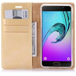 Samsung Galaxy A5 2016 Blue Moon Flip Wallet Case Goud