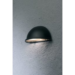 Konstsmide Torino - Wandlamp kwartrond flush klein - 230V - E14 - matzwart