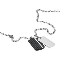 Diesel Double Dog tag Mannen Collier DX1040040 - Staal 60 cm