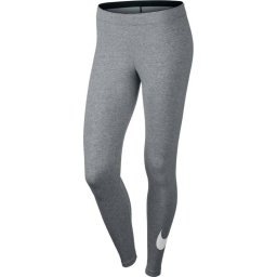 Nike Sportswear Legging Club Logo2 - Dk Grey Heather/White/White - Legging Dames - Maat L