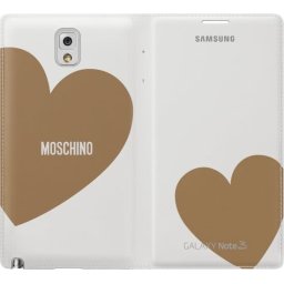 Samsung Flipcover Moschino voor Samsung N9005 Galaxy Note III - Wit/Goud