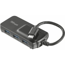 Trust Oila - USB Type C naar 4 Poorts standaard USB 3.1 Hub - Zwart