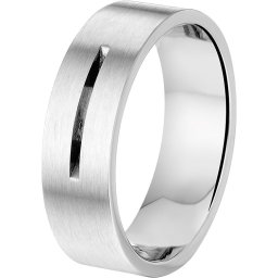 The Jewelry Collection Ring A506 - 7 mm - Zonder Cz - Staal - Maat 17.50