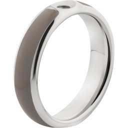 Melano Twisted Tracy resin ring - dames - stainless steel + taupe resin - 5mm - Maat 15.25