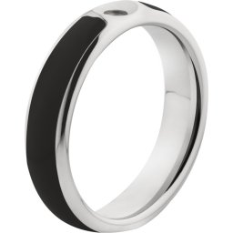 Melano Twisted Tracy resin ring - dames - stainless steel+ black resin - 5mm - maat 15.50