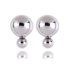 Oorbellen Dubbele Parel Zilver