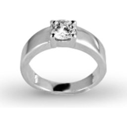 Silventi 52 Zilveren Ring - met ronde Zirkonia - Zilverkleurig - Maat 16.50