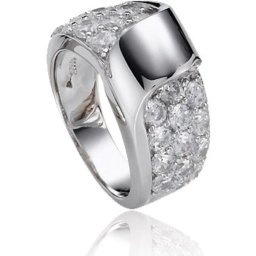 Classics&More - Zilveren ring met steen Pav‚ gezet met zirkonia - Maat 18.50