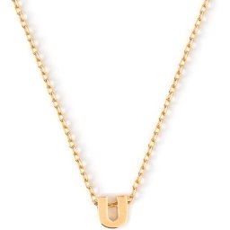 Orelia letter ketting U goudkleurig - 46 cm