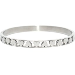 CO88 Collection Sense Stalen Bangle met Hartjes - One-size (60x50x6 mm)