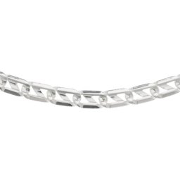 The Jewelry Collection For Men Ketting Anker Plat 7 mm - Zilver