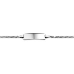 The Kids Jewelry Collection Graveerarmband Gourmet Plaat 5 mm 9 - 11 cm - Witgoud