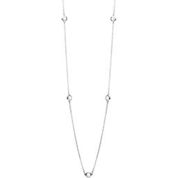 Casa Jewelry Collier Pom White - Zilver - 90 cm