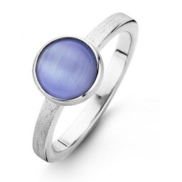 Casa Jewelry Ring Melody Blue 52 Cateye - Zilver - Maat 16.50