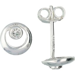 Lilly oorknopjes rond - zilver - zirkonia - transparant