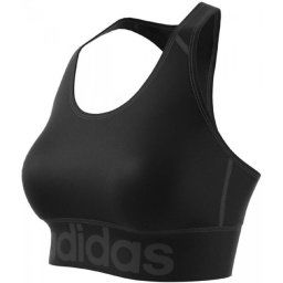 adidas D2M Logo Bra Dames Sportbeha - Black/Black - Maat XS