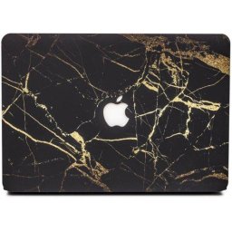 Lunso - hardcase hoes - MacBook Air 11 inch - marmer zwart/goud