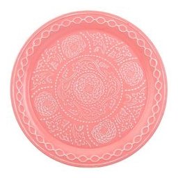 Z Metalen Deco Bord Relief 42Cm Pink