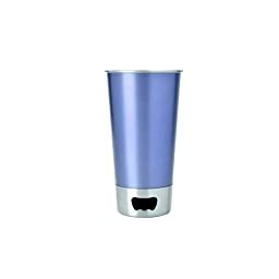 Asobu roestvrijstalen biermok met bieropener - 550 ml - Blauwkleurig