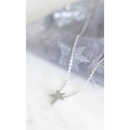 Orelia ketting kort met vallende ster zilverkleurig