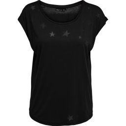 Only Play Adine Curved Burnout Shirt Dames Sporttop - Zwart - Maat M