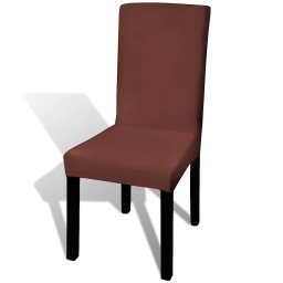 vidaXL Stoelhoezen 6 st stretch recht bruin