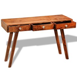 vidaXL Wandtafel met 3 lades 76 cm massief acaciahout