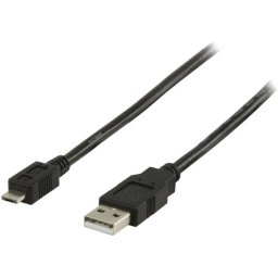 Valueline 1m, USB 2.0 A - micro A USB-kabel USB A Micro-USB A Zwart