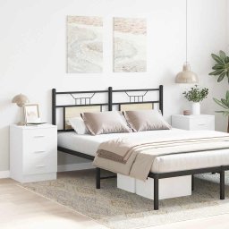 vidaXL Nachtkastjes 2 st 38x35x56 cm bewerkt hout wit