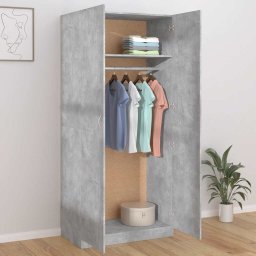 vidaXL Kledingkast 90x52x200 cm bewerkt hout betongrijs