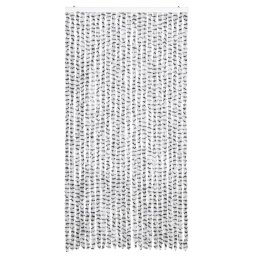vidaXL Vliegengordijn 100x220 cm chenille licht- en donkergrijs