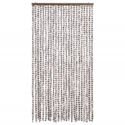 vidaXL Vliegengordijn 100x220 cm chenille taupe en wit