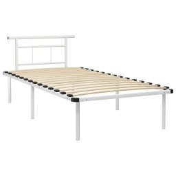 vidaXL Bedframe metaal wit 100x200 cm