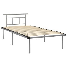 vidaXL Bedframe metaal grijs 100x200 cm