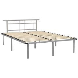 vidaXL Bedframe zonder matras metaal grijs 140x200 cm