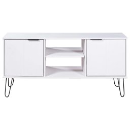 vidaXL Tv-meubel New York massief grenenhout wit