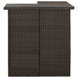 vidaXL Hoekbartafel 100x50x105 cm poly rattan bruin
