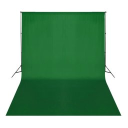 vidaXL Achtergrond zonder standaard chromakey 500x300 cm katoen groen