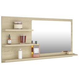 vidaXL Badkamerspiegel 90x10,5x45 cm bewerkt hout sonoma eikenkleurig