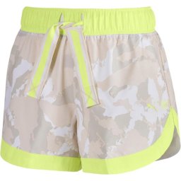 PUMA The First Mile Woven Short Dames Sportbroek - Sunny Lime-Camo Prt - Maat L