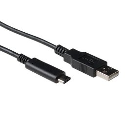 ACT SB0014 USB-C 2.0 Kabel | USB-C Male/USB-A Male | Zwart | 1 meter